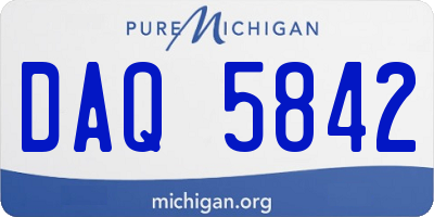 MI license plate DAQ5842
