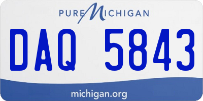 MI license plate DAQ5843
