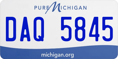 MI license plate DAQ5845