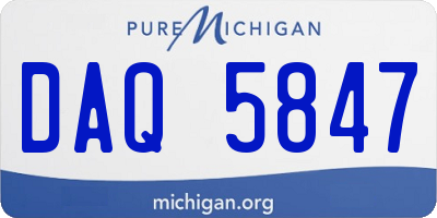 MI license plate DAQ5847