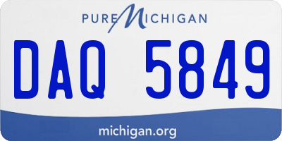 MI license plate DAQ5849