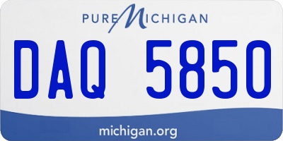 MI license plate DAQ5850