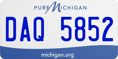MI license plate DAQ5852