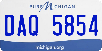 MI license plate DAQ5854