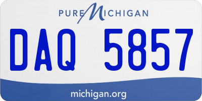 MI license plate DAQ5857