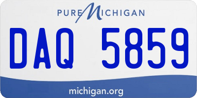 MI license plate DAQ5859