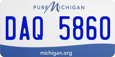 MI license plate DAQ5860