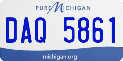 MI license plate DAQ5861