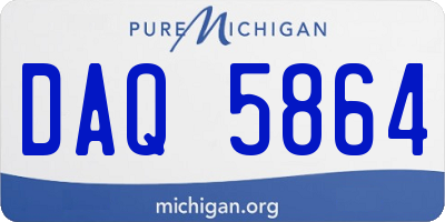 MI license plate DAQ5864
