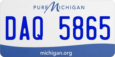 MI license plate DAQ5865