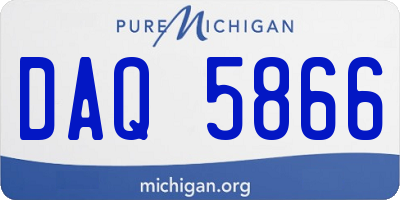MI license plate DAQ5866