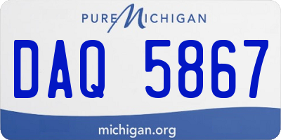MI license plate DAQ5867