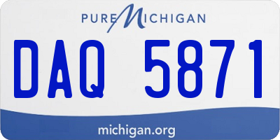MI license plate DAQ5871