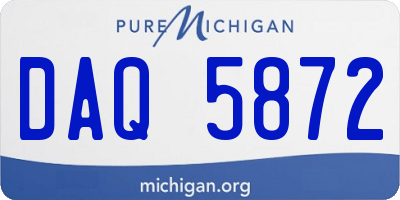 MI license plate DAQ5872