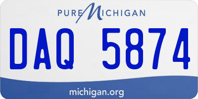 MI license plate DAQ5874