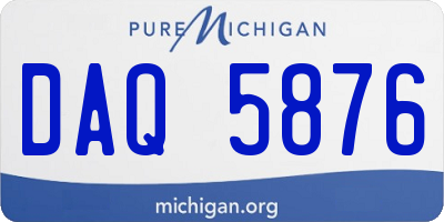 MI license plate DAQ5876