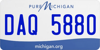MI license plate DAQ5880