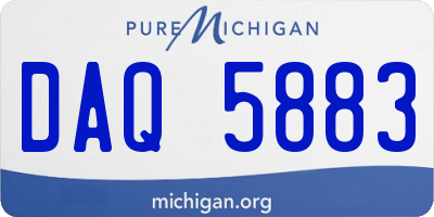 MI license plate DAQ5883