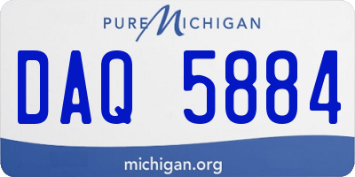 MI license plate DAQ5884