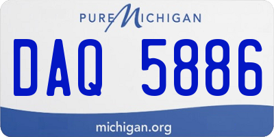 MI license plate DAQ5886
