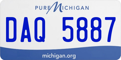 MI license plate DAQ5887