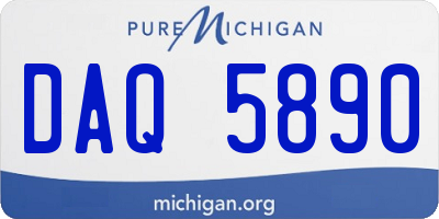 MI license plate DAQ5890