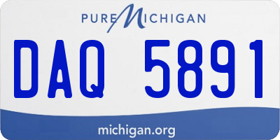 MI license plate DAQ5891