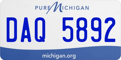 MI license plate DAQ5892