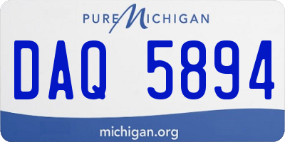 MI license plate DAQ5894