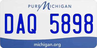 MI license plate DAQ5898