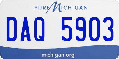 MI license plate DAQ5903