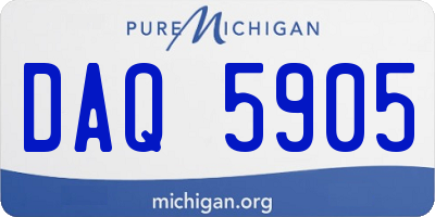 MI license plate DAQ5905
