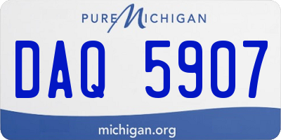 MI license plate DAQ5907