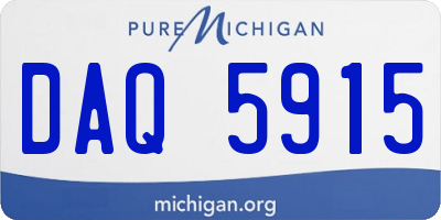 MI license plate DAQ5915
