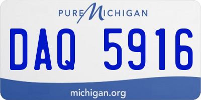 MI license plate DAQ5916