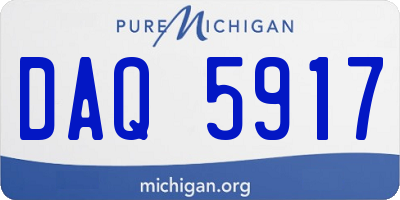 MI license plate DAQ5917