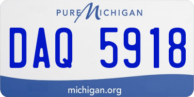 MI license plate DAQ5918