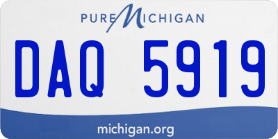 MI license plate DAQ5919