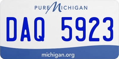 MI license plate DAQ5923