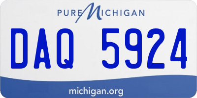 MI license plate DAQ5924