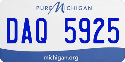 MI license plate DAQ5925