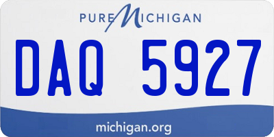 MI license plate DAQ5927