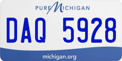 MI license plate DAQ5928
