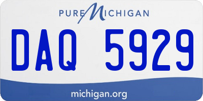 MI license plate DAQ5929
