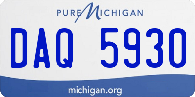 MI license plate DAQ5930
