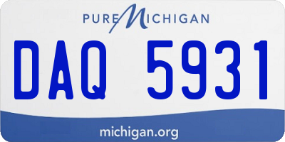 MI license plate DAQ5931