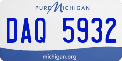 MI license plate DAQ5932