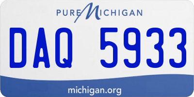 MI license plate DAQ5933