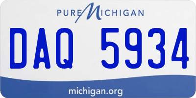 MI license plate DAQ5934