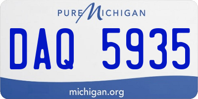 MI license plate DAQ5935